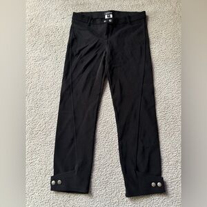 bebe Black Cropped Pants with Button Accents pants business classy ankle